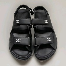 Sandali Chanel 2020 gomma papà ad incastro logo CC slingback misura 11,5