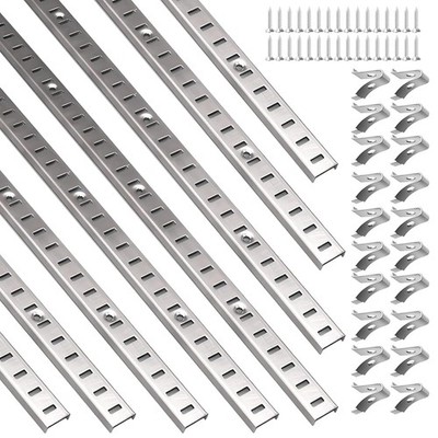 Adjustable Shelf Brackets 36 Inch Light Silver Pilaster Shelf Brackets with 40