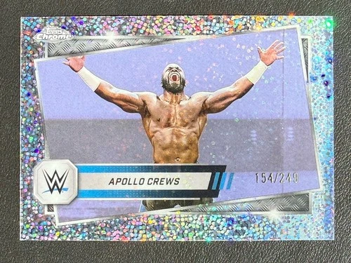 2025 Topps Chrome WWE Apollo Crews #114 - Speckle Refractor #154/249