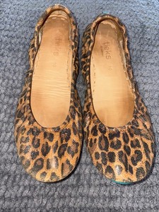 Tieks Shoes Womens Size 10 Leopard Leather Ballet Flats