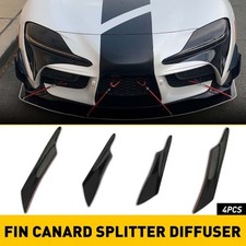 Glossy Black 4pcs Car Bumper Fin Canard Splitter Diffuser Valence Spoiler Lip Ew