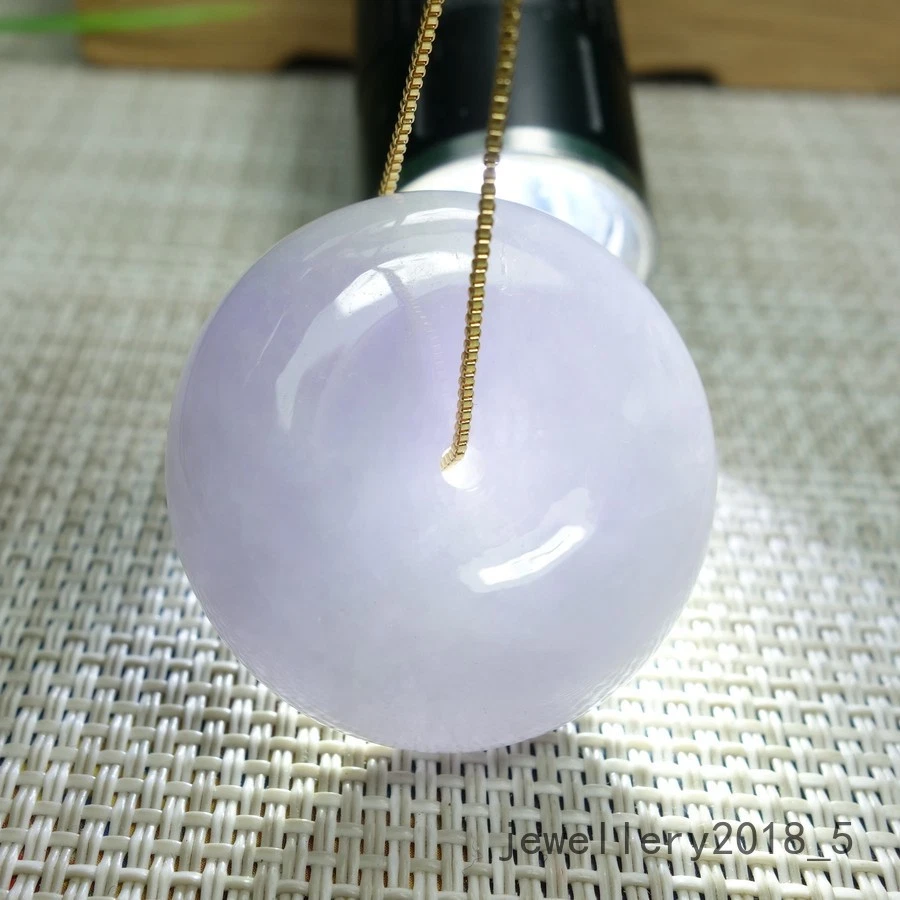 Certified Lavender Burma 100% natural A jadeite jade Donut Pendant 甜甜圈平安扣 - Image 2 of 4