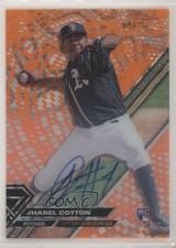 2017 Topps High Tek Orange Magma Diffractor 4/25 Jharel Cotton #HT-JCO Auto xr1