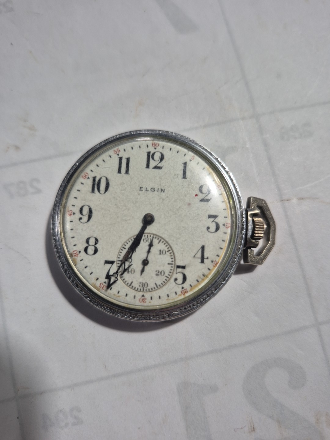 Vtg Antique Elgin Side Winder  Pocket Watch Parts or Repair