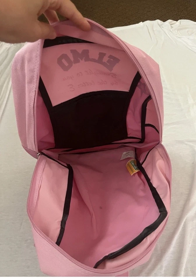 Rara Mochila Elmo Sesame Street Rosa Bolsa Livro Trazida a Você pela Letra “E” - Imagem 4 de 4