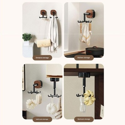 Easy Installation Swivels Hook Kitchen Gadget Organizers ABS Construction