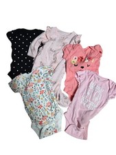 Lot Of 5 Various Brands Infant One Pieces Girl 0-3 Months