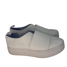 Vince Warren White Leather Platform Slip On Sneakers Womens 7 M EU 37