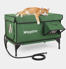 Weatherproof Heated Cat Shelter - Outdoor Feral Cat House Stray Waterproof