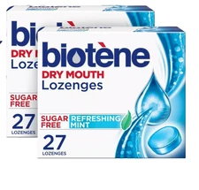 2 Biotène Dry Mouth Lozenges - Refreshing Mint, Pack of 27