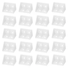 20pcs Plastic Corner Braces 34 x 20 x 20mm Right Angle Brackets Clear
