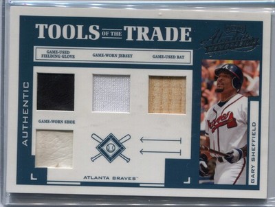 2004 Playoff Absolute Memorabilia #TT-52 Gary Sheffield Material Quad #/50