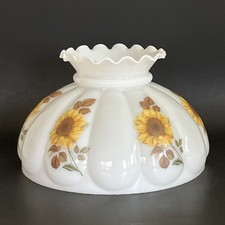 Pantalla de lámpara de vidrio melón eléctrica vintage de 10" para girasol huracán o aceite