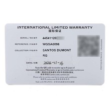 Cartier Santos Dumont Large Rose Gold Manual Mens Watch WGSA0098 Card 10