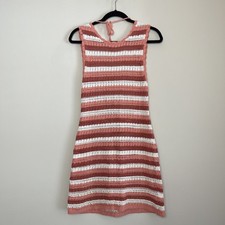 American Eagle Crochet Knit Stripe Coastal Summer Bodycon Beachy Dress Sz M