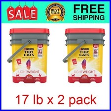 2Pail, Purina Tidy Cats Lightweight Clumping Cat Litter 24/7 Odor Control, 17 lb