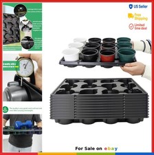 12 Cell Round Nursery Pots Trays 10 Pack for 4 Inch Pots Thickened Durable