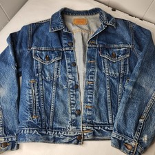 Vintage Levis Denim Jacket 80s 70506-0216 Blue Men 44 Trucker USA Made Large