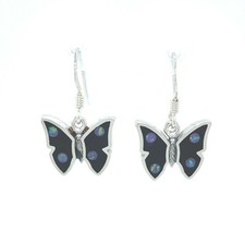 925 Sterling Silver Butterfly Earrings, Blue Butterfly Earrings, Butterfly...