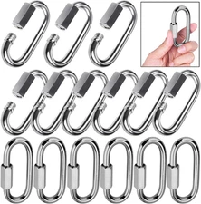 Quick Link,  304 Stainless Steel D Shape Locking Carabiner Heavy Duty Chain Link