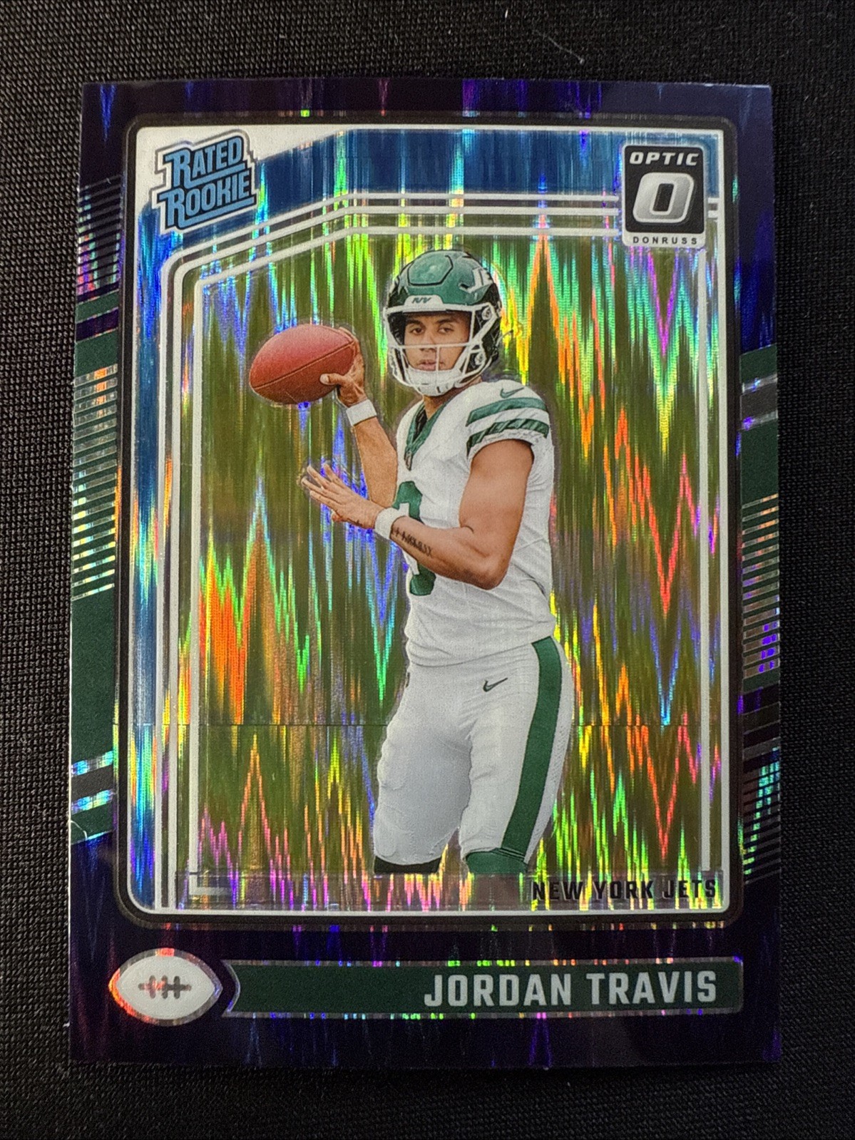 Jordan Travis Rated Rookie RC 2024 Optic Football Purple Shock Prizm #260