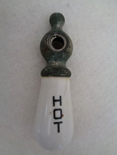 Vintage Porcelain Faucet Handle Hot
