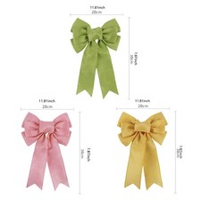 Easter Wreath Bow,Easter Decoration Ornament,Tree Topper Spring Bow for Wreath