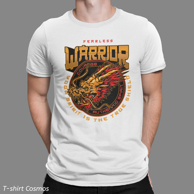 MMA Martial arts Fearless Warrior Dragon T-shirt Karate, Jiu jutsu, Boxing judo