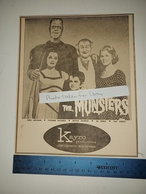 Original 1966 The Munsters Kayro Showbiz Industry Clipping ad