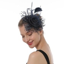 Fascinators Tea Party Hat for Women - Kentucky Church Derby Medium Light Navy