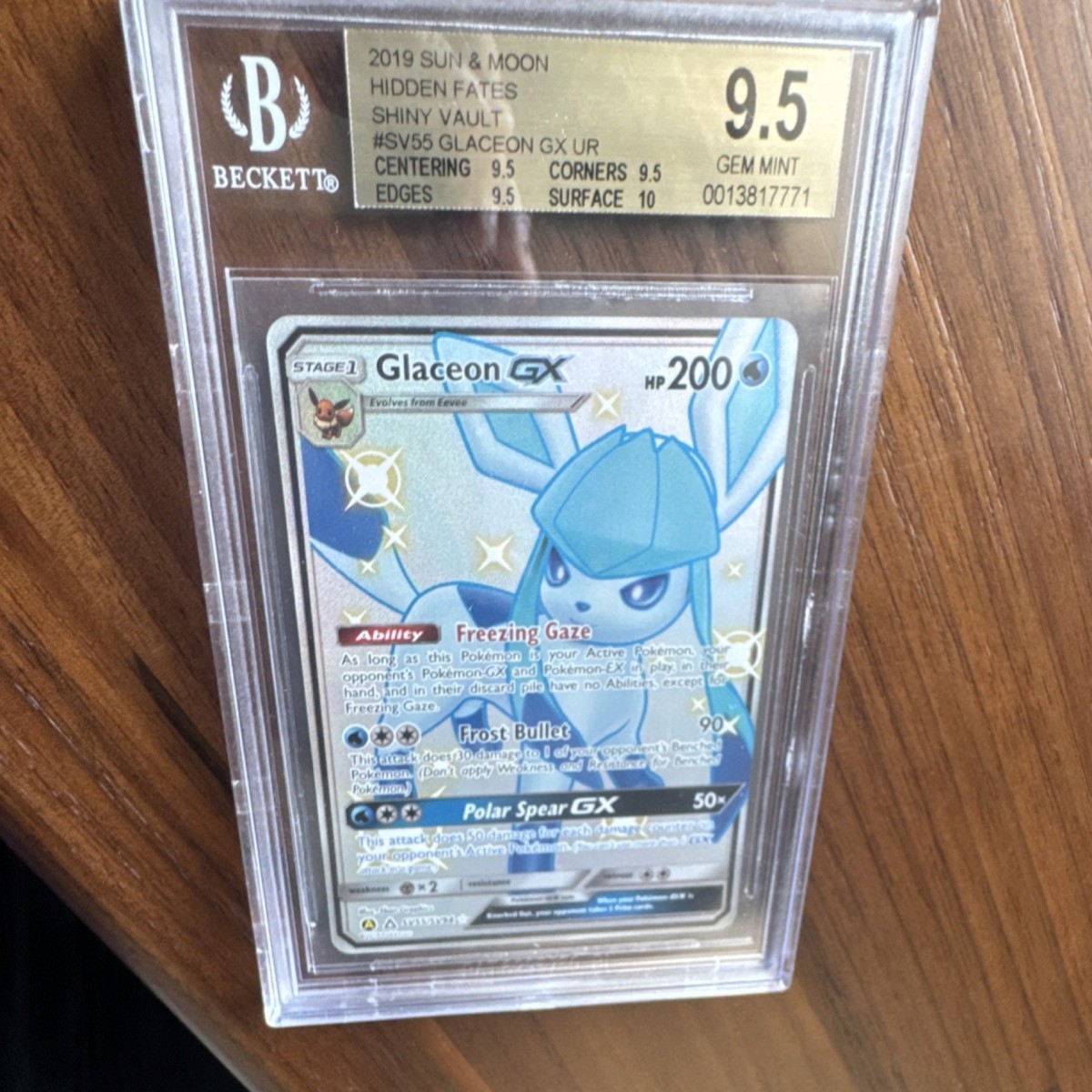 Pokémon Glaceon GX Full Art Shiny Holo Rare Hidden Fates SV55/SV94