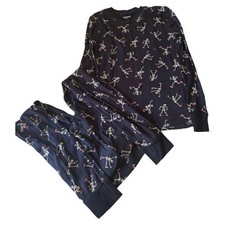 Old Navy Blue Long Sleeve Skeleton Pajama Set Unisex Kids Size size XL 12 