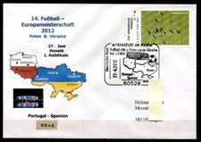 Fu&szlig;ball.EM-2012. Portugal gegen Spanien, 27.6.2012, Donezk. SoSt-Brief. BRD 2012