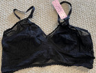 NWT Jezebel Lace Bralette Wireless Bra No Pads Black Size 1X/2X