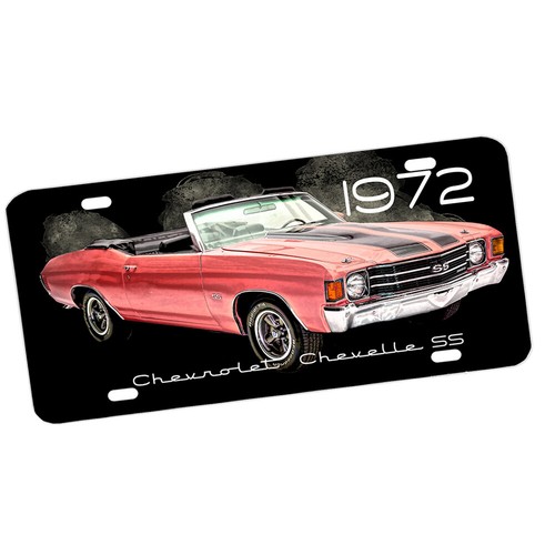1972 Chevelle SS Super Sport Muscle Car Design Aluminum License Plate - Picture 6 of 6