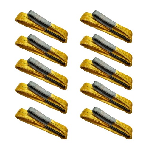10er Pack Schwerlast 2-lagig 2" x 6ft Polyester Web Schlinge Hebegurt WLL 6200 Pfund - Bild 1 von 7