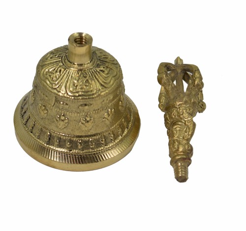 Bermoni Tibetan Temple Bell With Green Protective pouch (KTS-BELL-01) - Picture 4 of 7