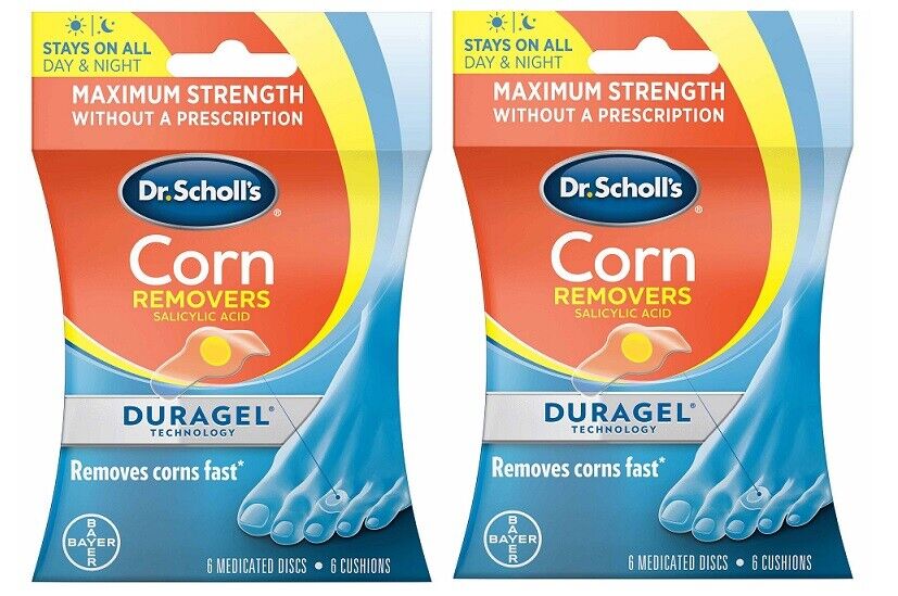 Dr.Scholls Corn REMOVERS Cushions Pads With Salicylic Acid 6 ct (PACK OF 2) 