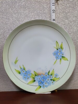 Studio BAVARIA Blue FORGET Me NOT Plate 9'' HAND painted FLOWERS vintage NUMBERED