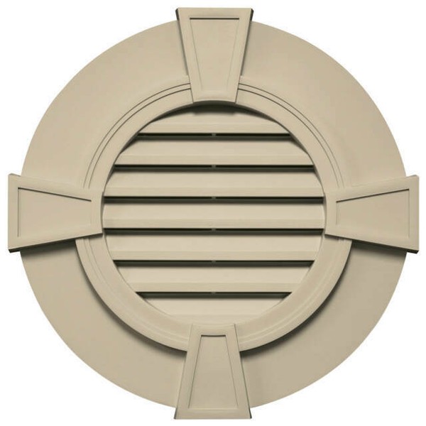 30 in Round Gable Vent W/ Keystone Sandalwood Roofing Ventilation
