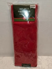 Bed Bath & Beyond Holiday Joy Red Napkins Set of 4 Red *NEW*