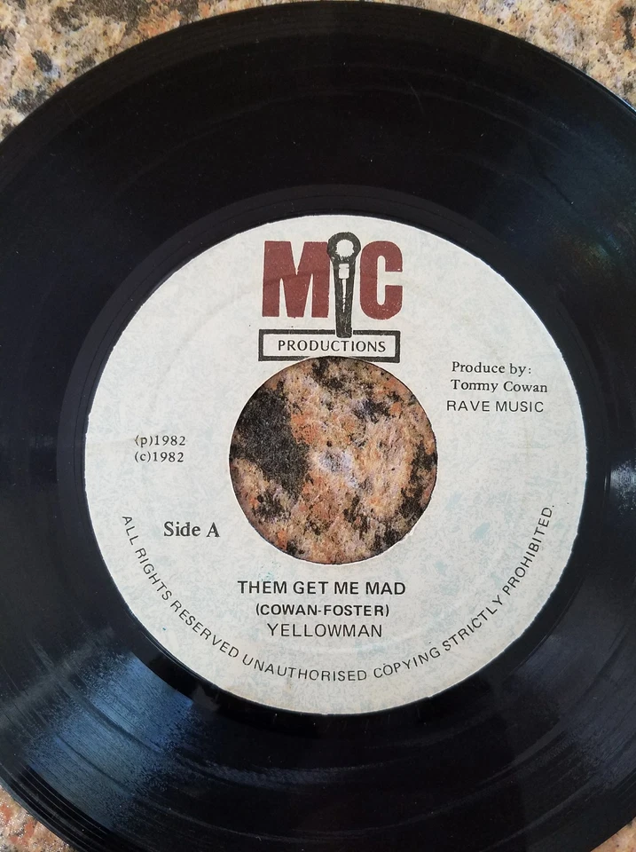 RARE REGGAE YELLOWMAN THEM GET ME MAD, MIC PRODUCTIONS 45RPM, 1982. - Image 2 of 4