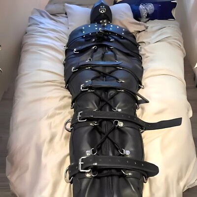 Premium Leather Sleep Sack Slipping Body Bag Restraint Straps Color Options