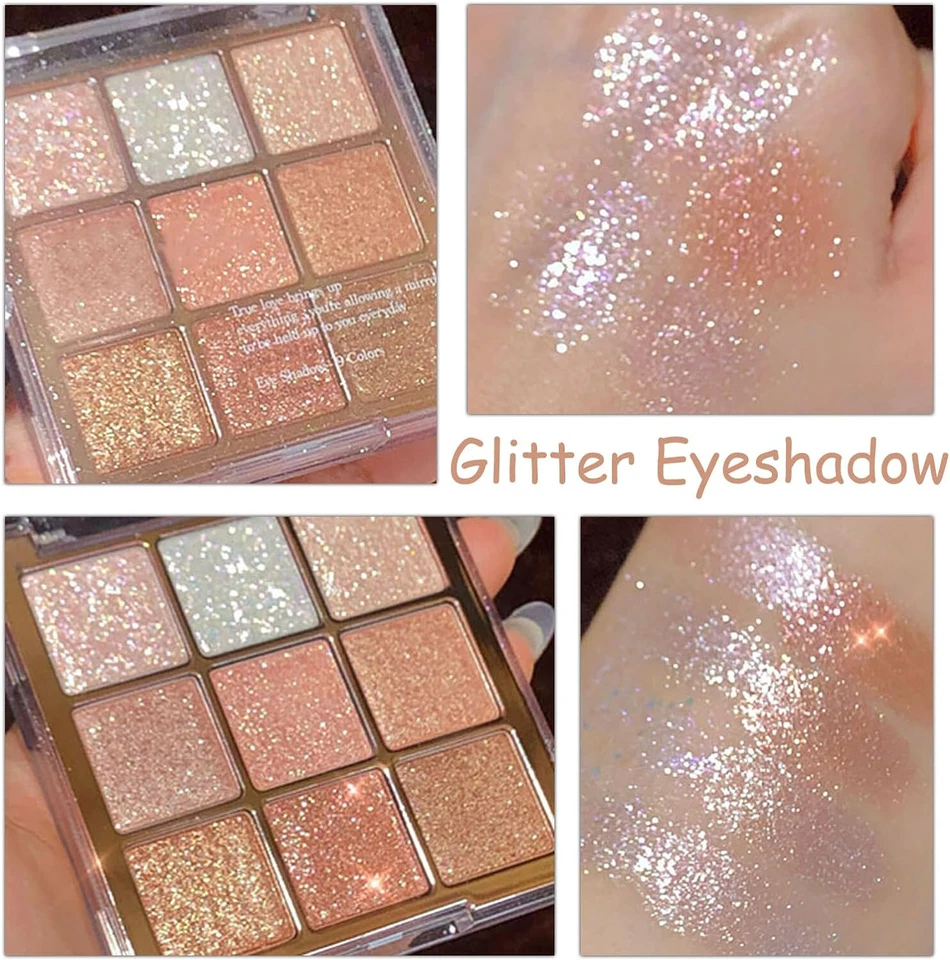Sparkly 9 Colour Glitter Eyeshadow Palette - Image 2 of 4