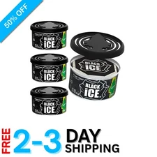 Long-Lasting Black Ice Air Freshener Set - 4 Fiber Cans for Car & Household Use