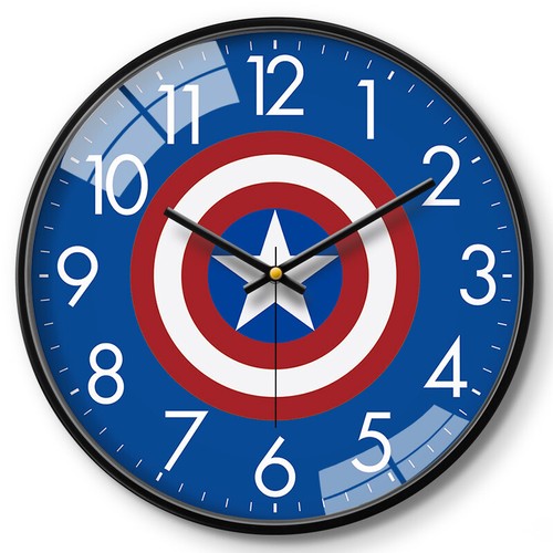 Spider-Man Iron Man Captain America Wall Clock Silent Continuous Second Hand - Picture 20 of 25