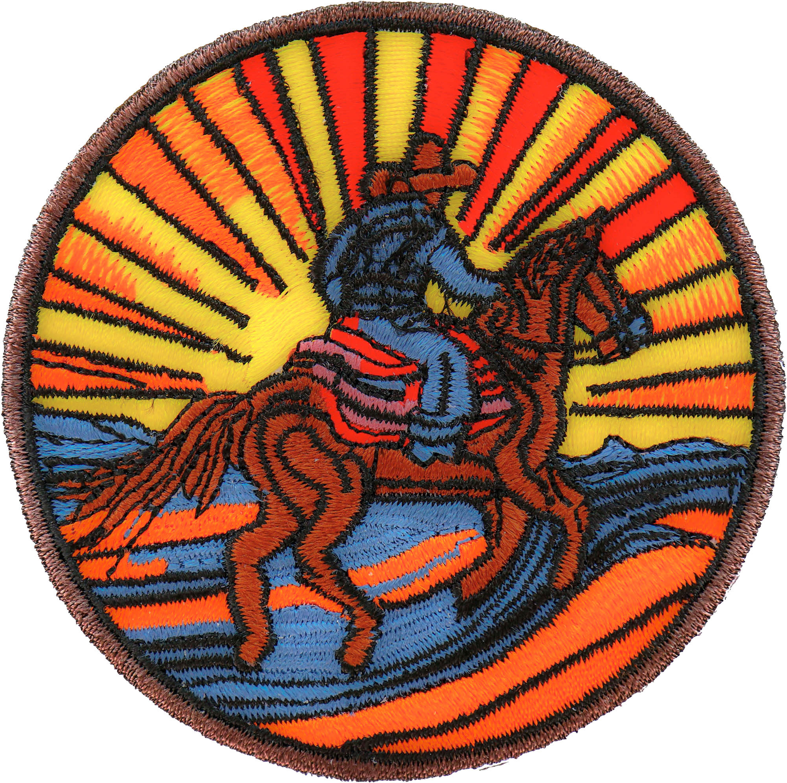Riding into the Sunset Horse Iron on Patch - 3x3 inch - P7408
