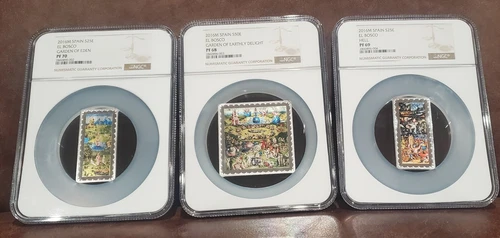 2016 NGC PF 68,69&70 SPAIN 270g Silver $100 EURO "GARDEN OF EARTHLY DELIGHTS" 