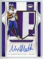 Alexander Mattison Silhouettes Rookie Auto Patch /25 2019 Panini Crown Royale RB