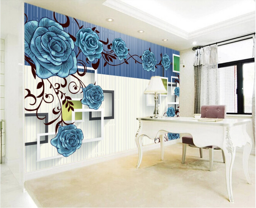 3D Blue Rose 11343NA Wallpaper Wall Mural Removable Self-adhesive Fay